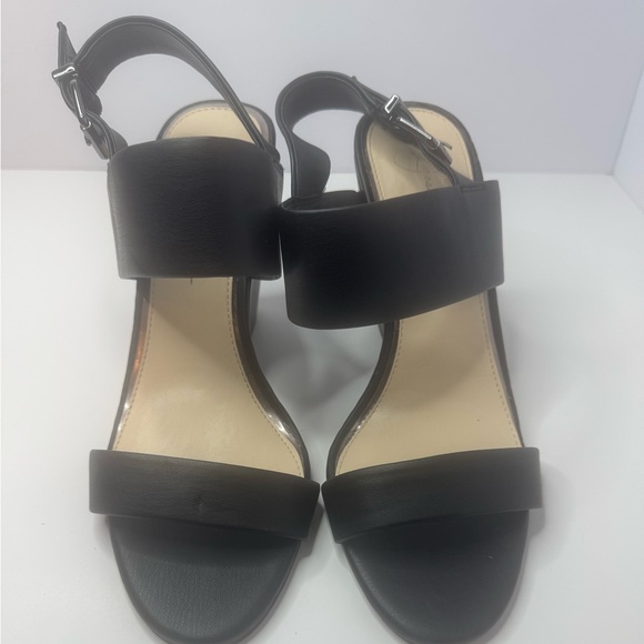 Jessica Simpson 'Wyra' Black Wedge Sandals Size 9M - Picture 1 of 9